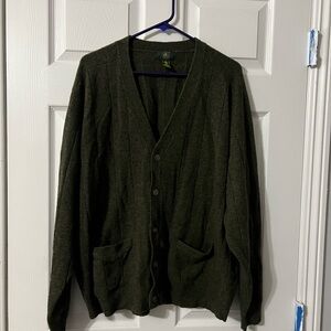 Vintage Club Room Women’s Olive 100% wool Cardigan Sweater